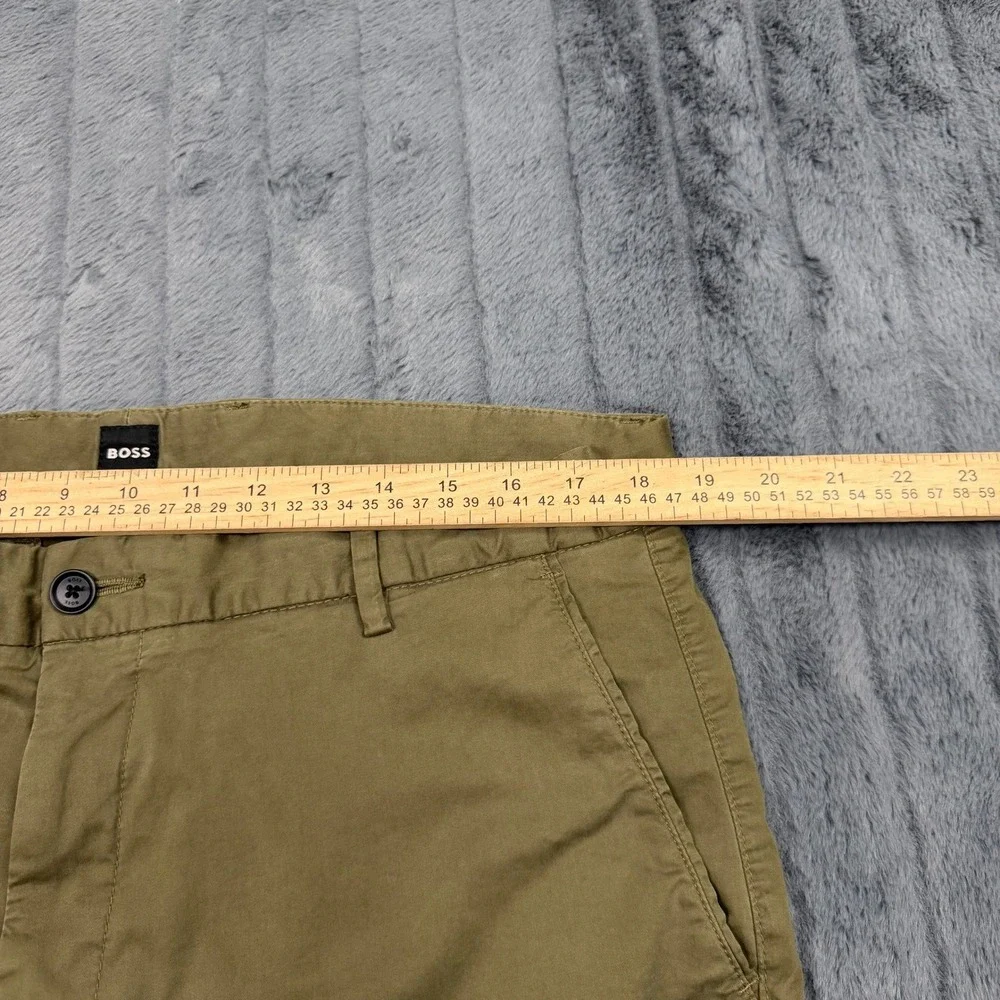 Hugo Boss Kane-L Regular Tapered Chino Pants Olive Green 50509290 Mens 36R